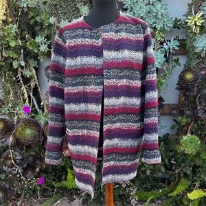 Multicolor Striped Knit Jacket